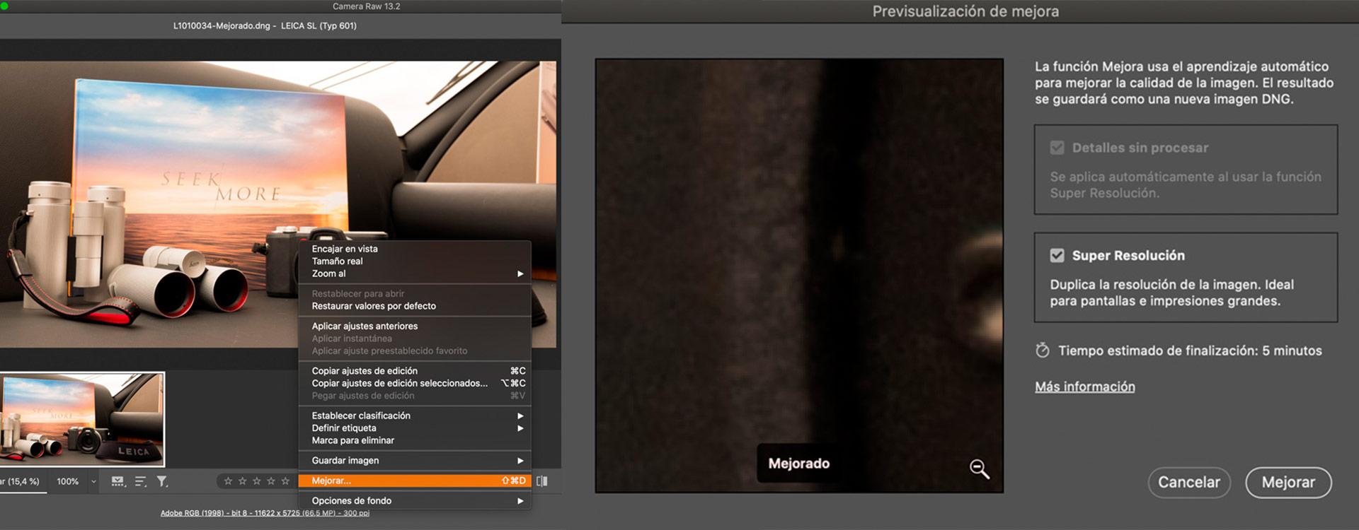 Super Resolución de Adobe Camera RAW 13.2 - Probamos la IA con Photoshop